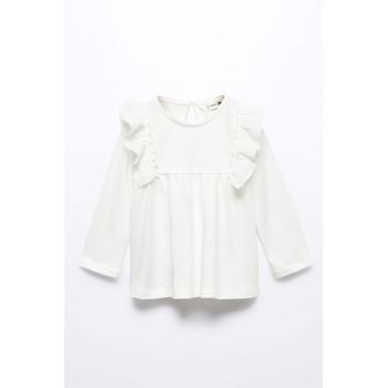 Bluza de bumbac cu volane Cloe