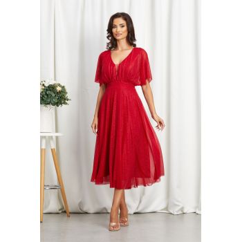 Rochie de ocazie din voal cu glitter Darling Rosie