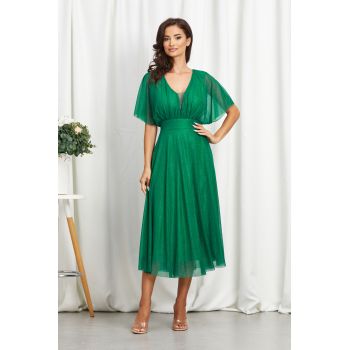 Rochie de ocazie din voal cu glitter Darling Verde Deschis