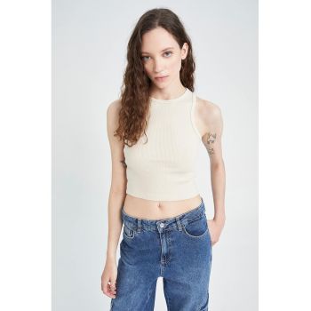 Top crop cu aspect striat