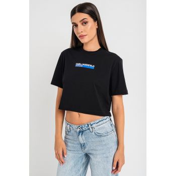 Tricou crop cu logo