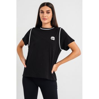 Tricou de bumbac organic cu detalii contrastante