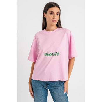 Tricou lejer de bumbac organic cu imprimeu logo