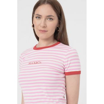 Tricou slim fit de bumbac cu logo