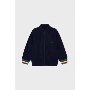 Cardigan tricotat gros cu fermoar