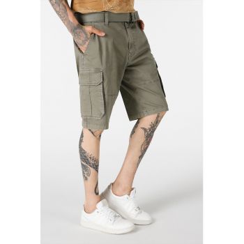 Pantaloni scurti cargo din amestec de bumbac