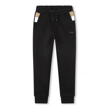 Pantaloni sport cu snururi de ajustare si buzunare laterale