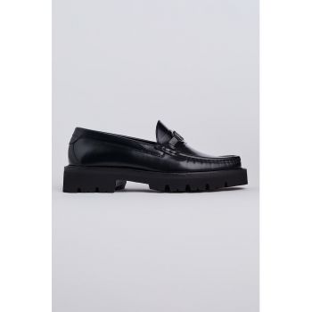 Pantofi loafer de piele cu logo la reducere