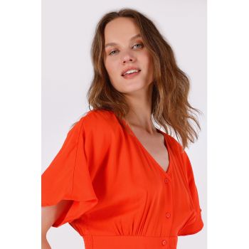 Rochie cu decolteu in V si talie elastica