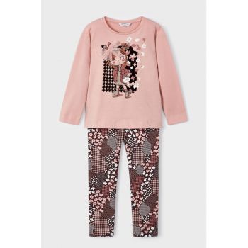 Set de bluze cu imprimeu si colanti - 2 piese