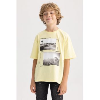 Tricou din bumbac cu imprimeu foto