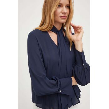 BOSS bluza femei, culoarea albastru marin, neted de firma originala