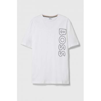 BOSS tricou de bumbac pentru copii culoarea alb, cu imprimeu