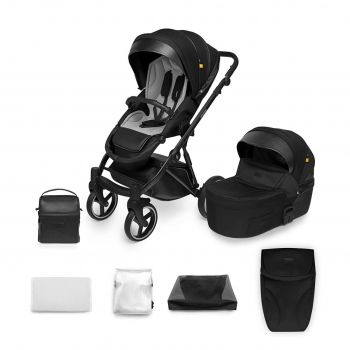 Carucior 2 in 1 Skiddou Oslo+, Onyx, Negru de firma original