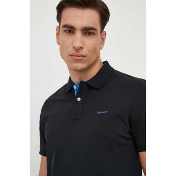 Gant tricou polo barbati, culoarea negru, neted