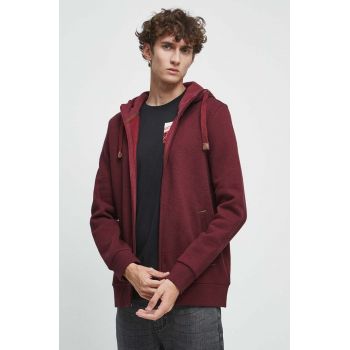 Medicine bluza barbati, culoarea bordo, cu glugă ieftina