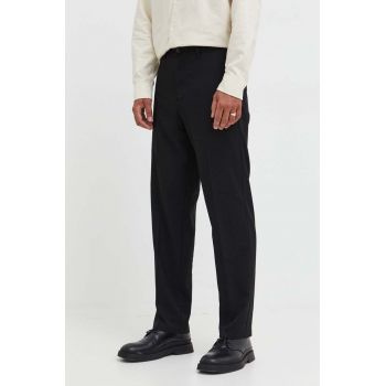 Samsoe Samsoe pantaloni bărbați, culoarea negru, drept