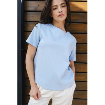 Tricou din bumbac organic cu decolteu la baza gatului