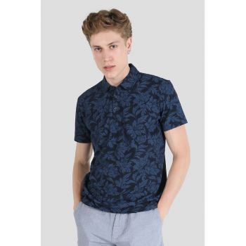 Tricou polo cu imprimeu floral la reducere