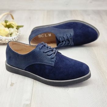 Pantofi Casual Dama Bleumarin Cu Siret Pakuna