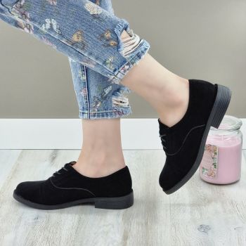 Pantofi Casual Dama Negri Cu Siret Cong la reducere