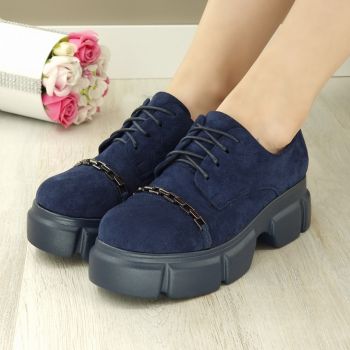 Pantofi Casual Dama Sport Bleumarin Cu Siret Rangeley ieftini la reducere