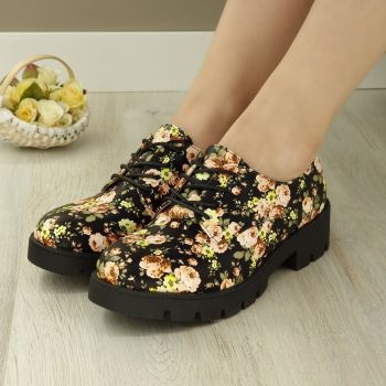 Pantofi Casual Dama Sport Negri Cu Siret Rajiya la reducere