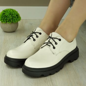 Pantofi Casual Sport Dama Albi Cu Siret Usra ieftini