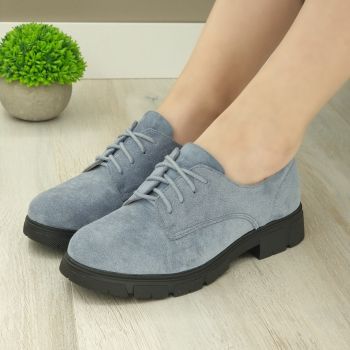 Pantofi Casual Sport Dama Bleu Cu Siret Padilla la reducere