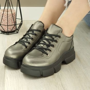 Pantofi Casual Sport Dama Gri Cu Siret Quintero ieftini