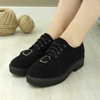 Pantofi Casual Sport Dama Negri Cu Siret Vaidehi