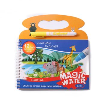 Carte de colorat cu apa Magic Water Book Animale