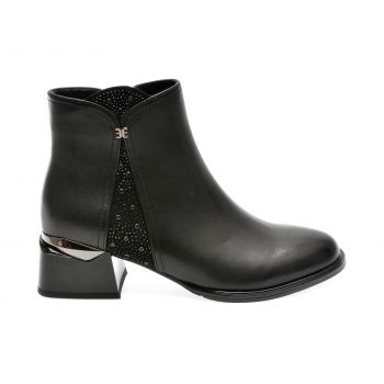 Ghete EPICA negre, JI30028, din piele naturala