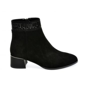 Ghete EPICA negre, K330003, din piele intoarsa
