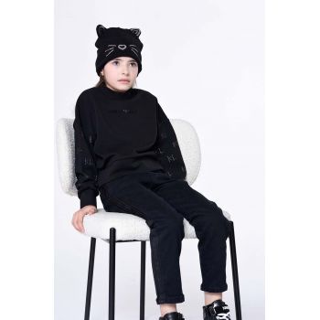 Karl Lagerfeld caciula copii culoarea negru, din tesatura neteda de firma originala