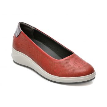Pantofi SUAVE rosii, 13011GT, din piele naturala