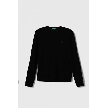 United Colors of Benetton pulover pentru copii din amestec de lana culoarea negru, light