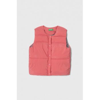 United Colors of Benetton vesta copii culoarea roz ieftina