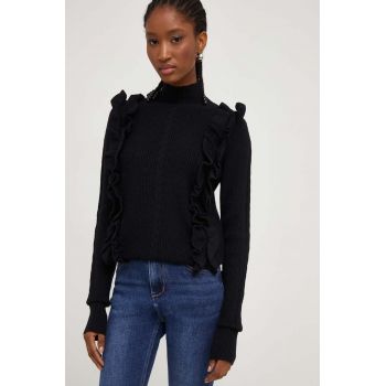 Answear Lab pulover femei, culoarea negru, cu turtleneck