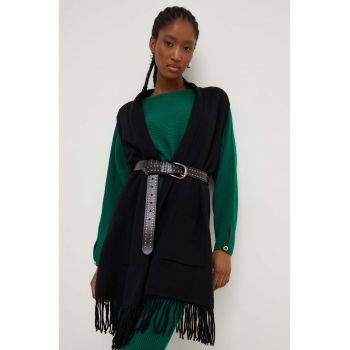 Answear Lab vesta culoarea negru