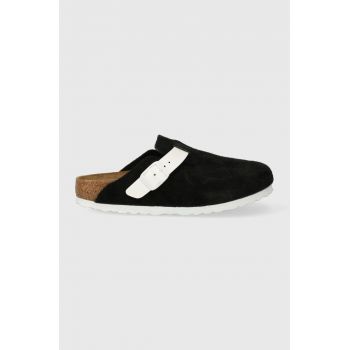 Birkenstock papuci din piele 1025937 femei, culoarea negru, Boston