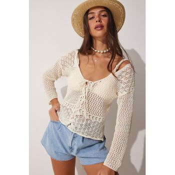 Bluza tricotata cu perforatii