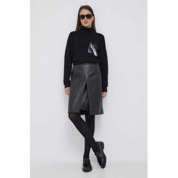 Dkny fusta culoarea negru, mini, evazati