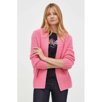 Luisa Spagnoli cardigan din lana culoarea roz, călduros de firma original
