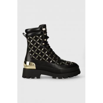 MICHAEL Michael Kors botine Rowan femei, culoarea negru, cu platforma, 40F3RWFE7S