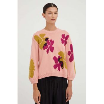 PS Paul Smith pulover din amestec de lana femei, culoarea roz de firma original