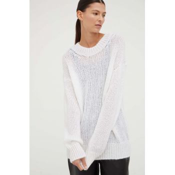 Samsoe Samsoe pulover din amestec de lână femei, culoarea bej, light