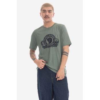 Fjallraven tricou culoarea verde, cu imprimeu F84117.614-614