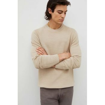 Marc O'Polo pulover de bumbac culoarea bej, light ieftin
