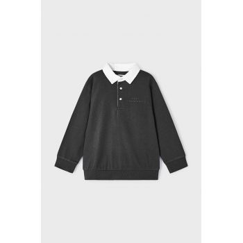 Mayoral tricou polo copii culoarea gri, neted de firma original